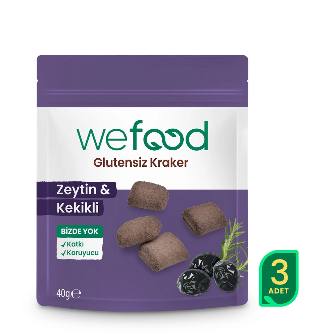 Wefood Glutensiz Zeytinli & Kekikli Kraker 40 g 3'lü